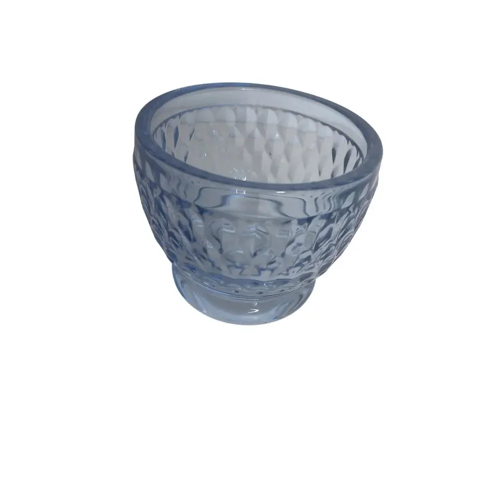 Villeroy & Boch Boston Crystal Fruit Dessert Bowls Blue Green Faceted 8.5oz Set